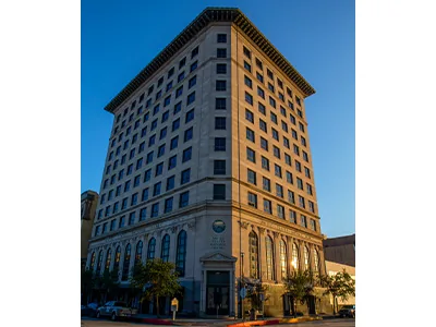 Historical and restored view of the United States National Bank building, view 3