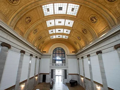 Historical and restored view of the United States National Bank building, view 5