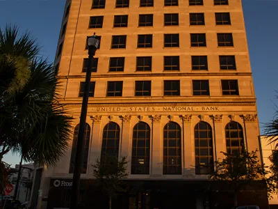 Historical and restored view of the United States National Bank building, view 7