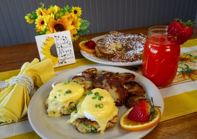 Pancakes at the Best Brunch spot in Galveston: The Sunflower Bakery & Cafe