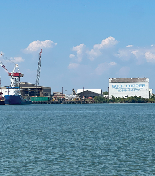 Gulf Copper shipyard on Pelican Island in Galveston, Texas, planned site for Davie Defense icebreaker construction.